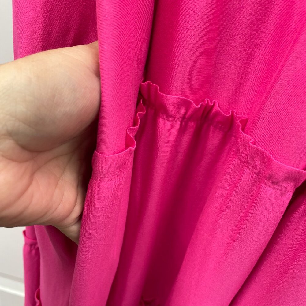 NEW! Zenana HOT PINK Casual Flowy Cami Bodice Tiered Maxi Dress Size 1X - Picture 6 of 6